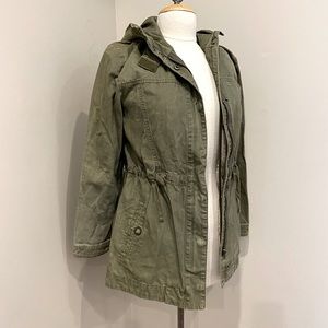 Nordstrom BP Cotton Anorak Utility Jacket with Faux-Fur Lined Hood